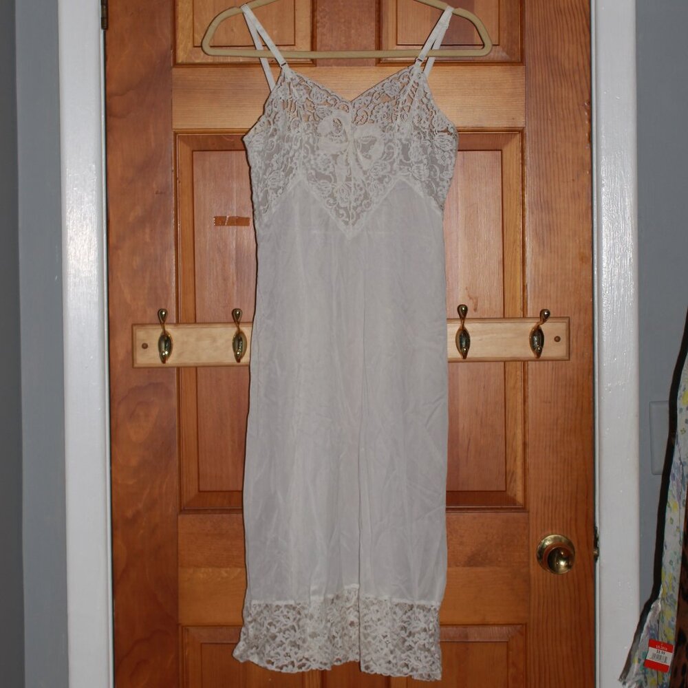 Vintage Unknown Brand Lace Accent Sheer Nightgown